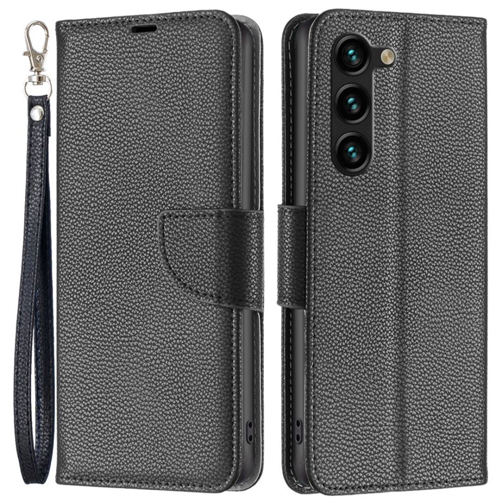  Samsung Galaxy S23 Plus Fodral Litchi Shark Svart