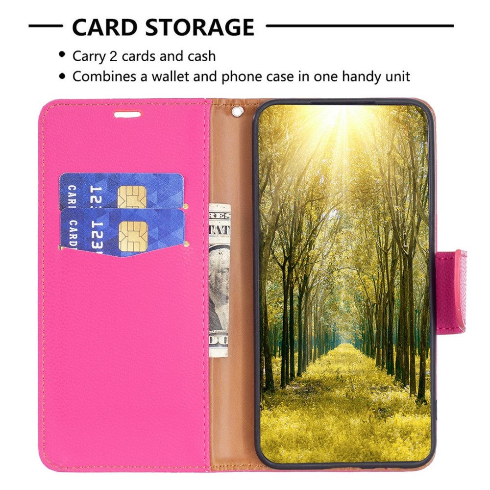  Samsung Galaxy S23 Plus Fodral Litchi Shark Rosa