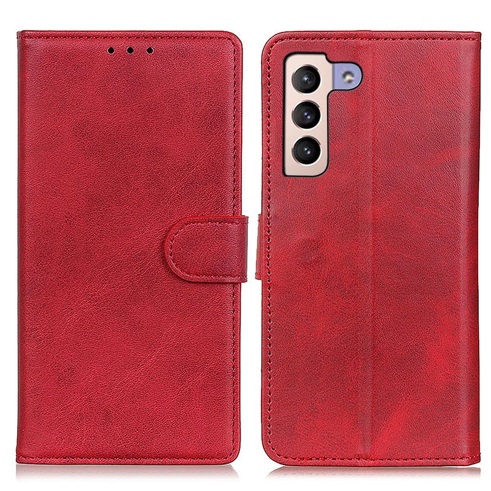  Samsung Galaxy S23 Plus Fodral Solid Läder Röd