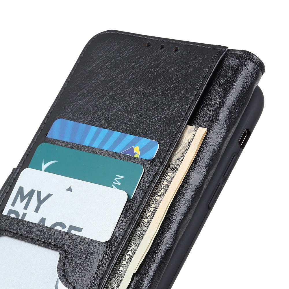  Samsung Galaxy S23 Plus Fodral Crazy Horse Läder Svart