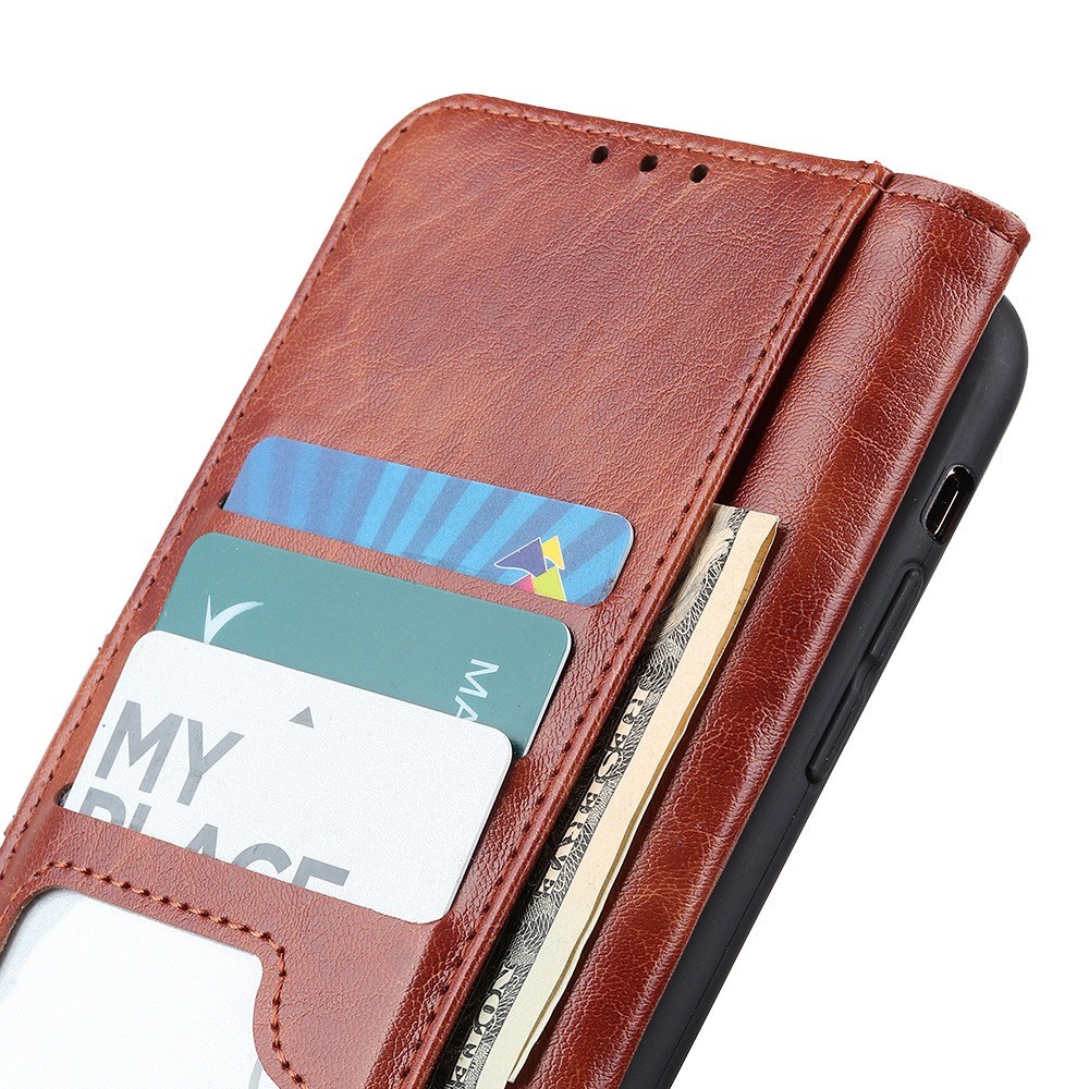  Samsung Galaxy S23 Plus Fodral Crazy Horse Läder Brun