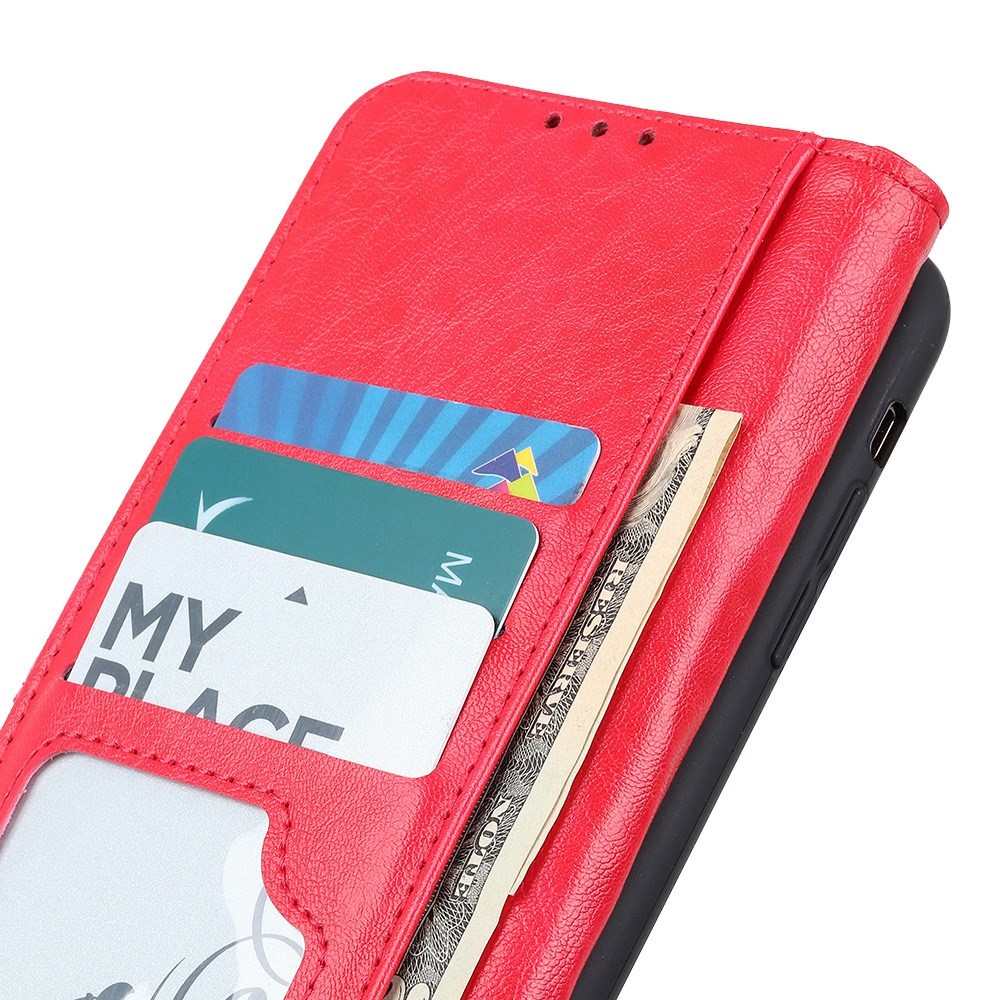  Samsung Galaxy S23 Plus Fodral Crazy Horse Läder Röd