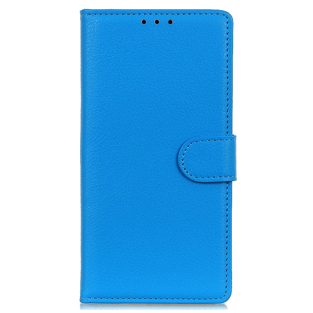  Samsung Galaxy S23 Plus Fodral Litchi Läder Blå