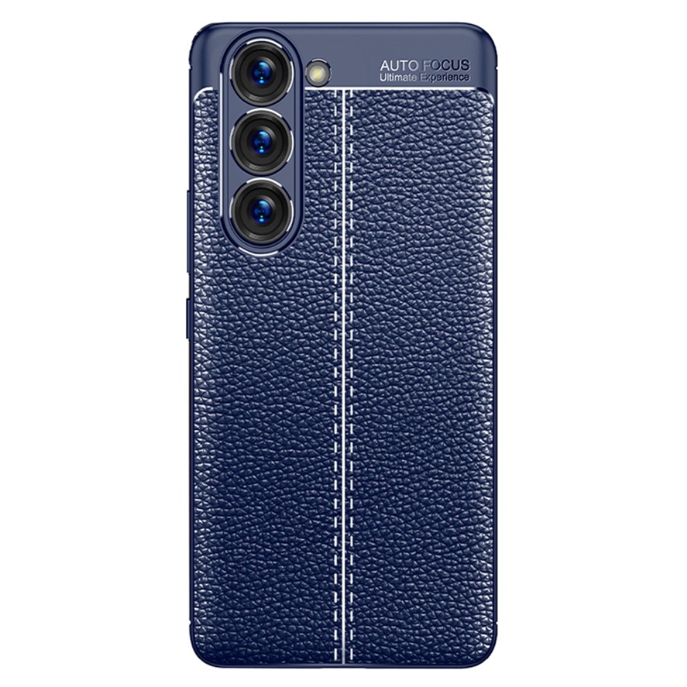  Samsung Galaxy S23 Plus Skal Litchi Textur Blå