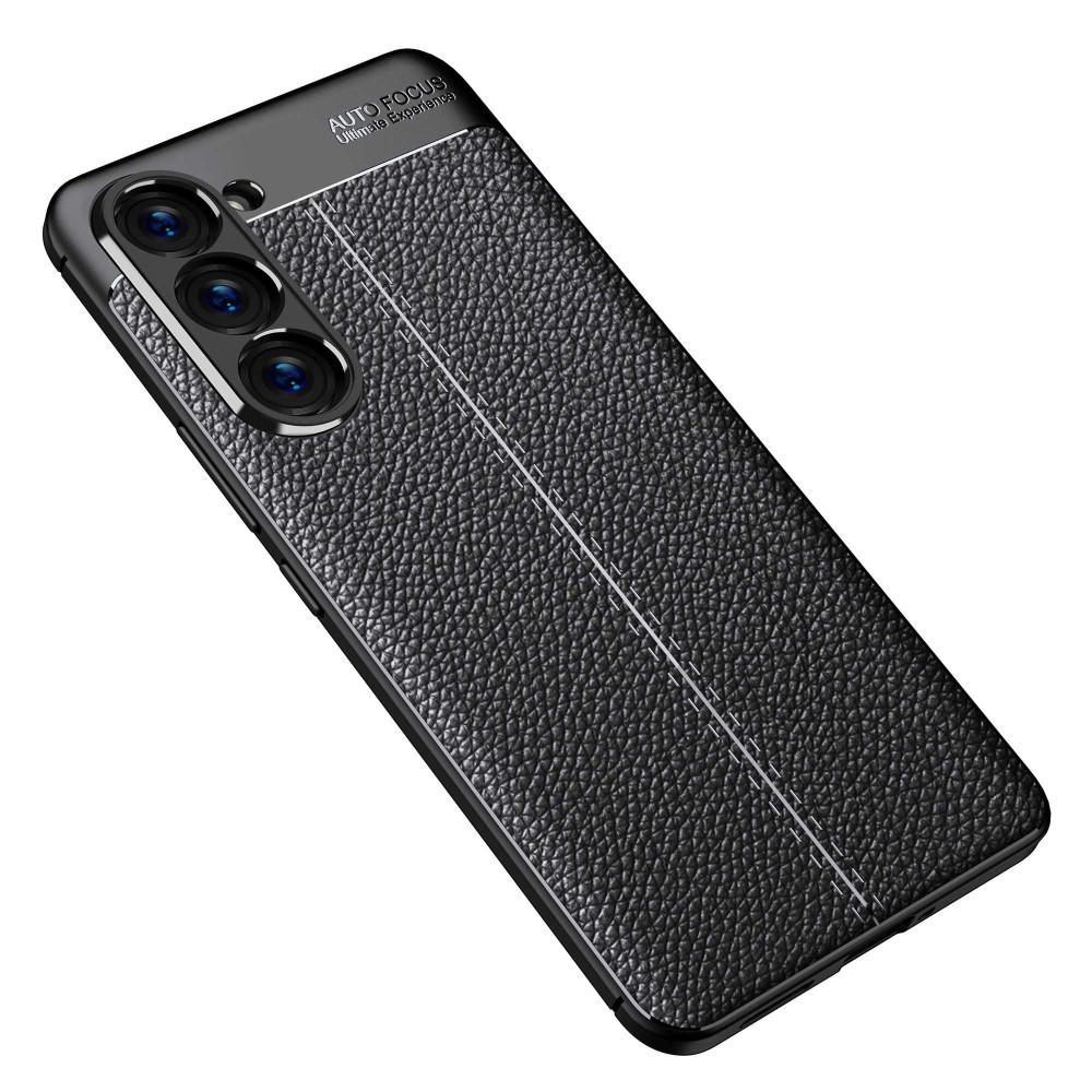  Samsung Galaxy S23 Plus Skal Litchi Textur Blå