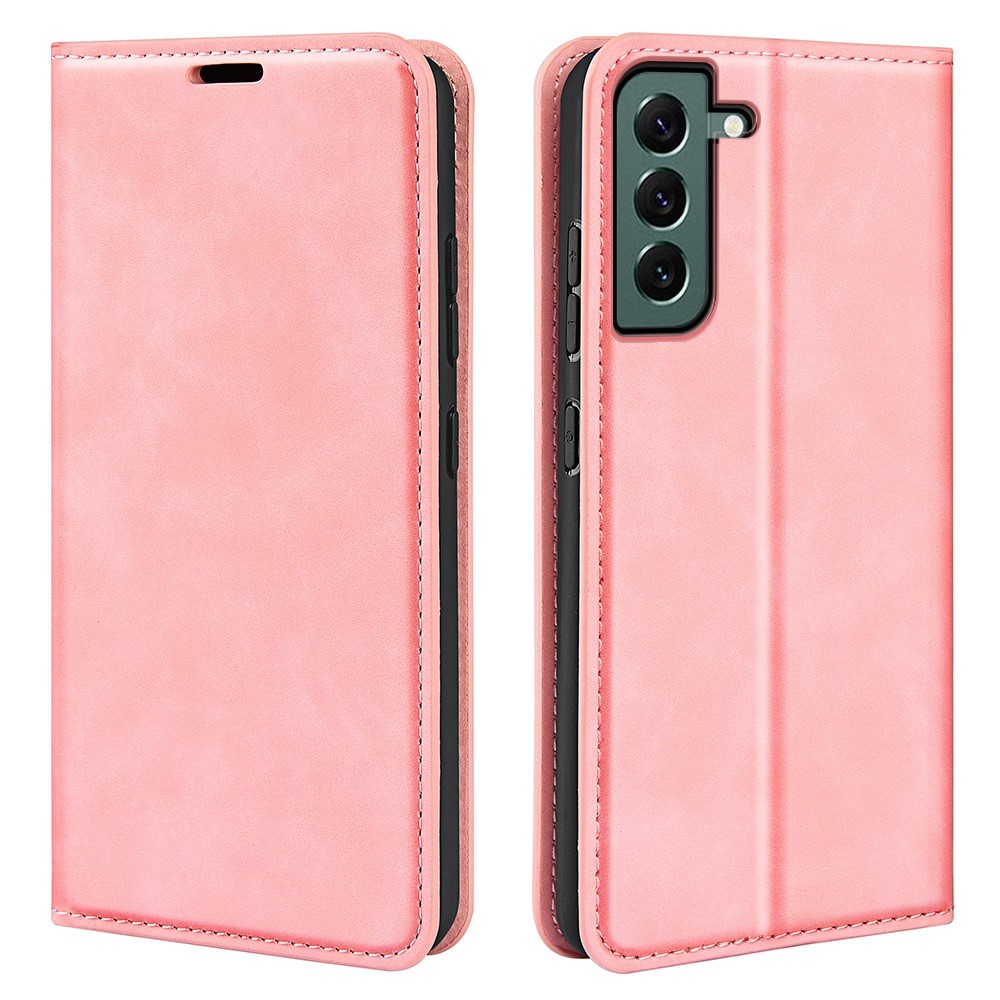  Samsung Galaxy S23 Plus Flip Fodral Skin Touch Ljus Rosa