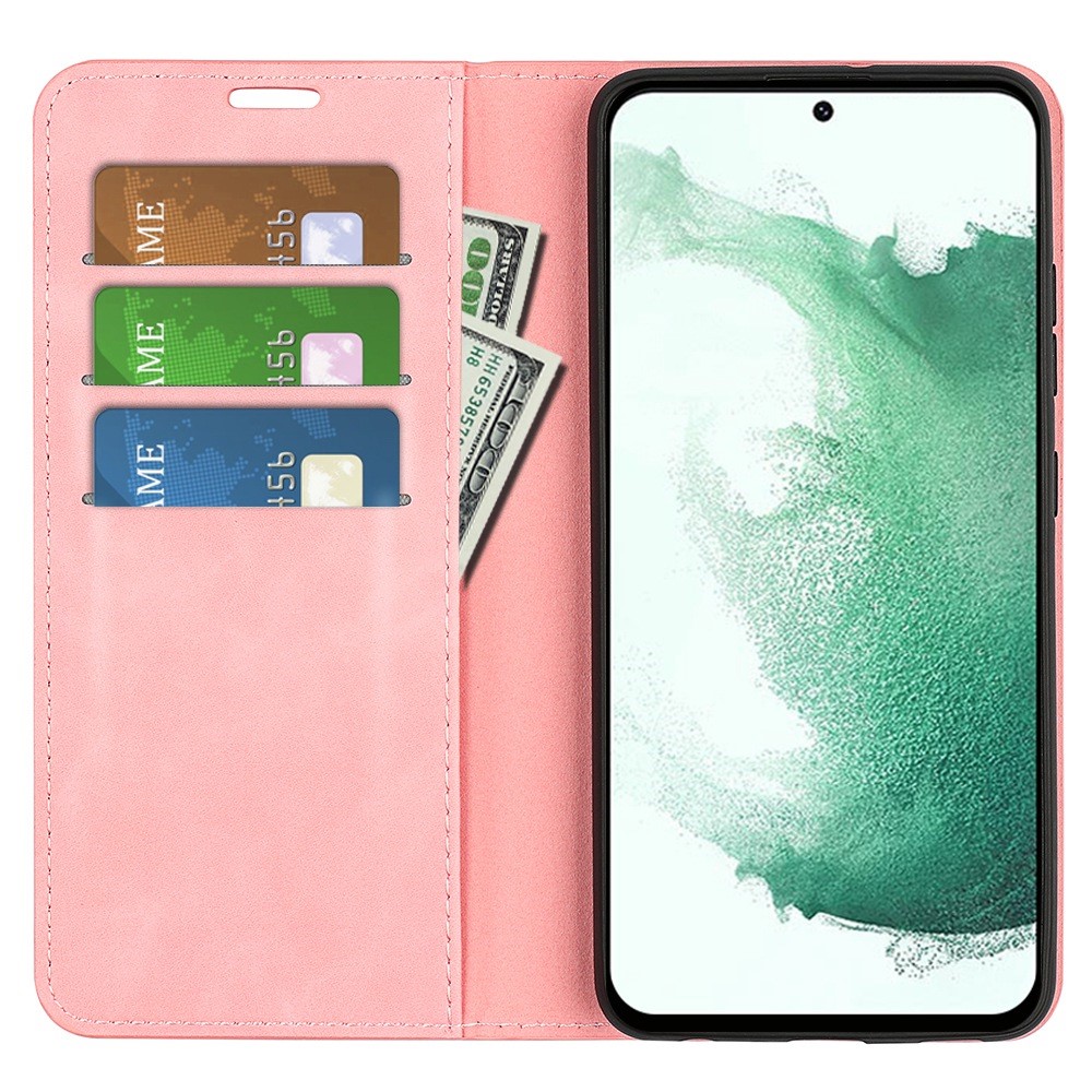 Samsung Galaxy S23 Plus Flip Fodral Skin Touch Ljus Rosa
