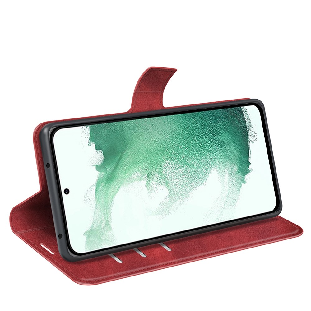  Samsung Galaxy S23 Plus Fodral Solid Läder Röd