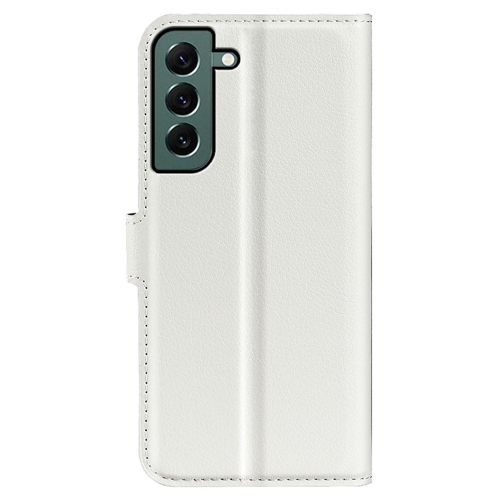  Samsung Galaxy S23 Plus Fodral Litchi Läder Vit