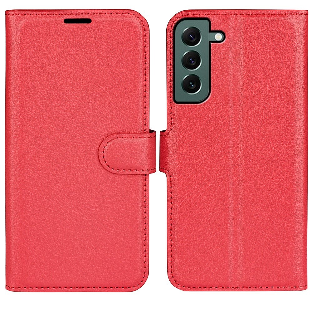  Samsung Galaxy S23 Plus Fodral Litchi Läder Röd