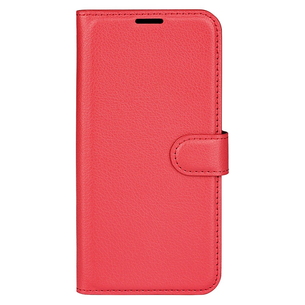  Samsung Galaxy S23 Plus Fodral Litchi Läder Röd