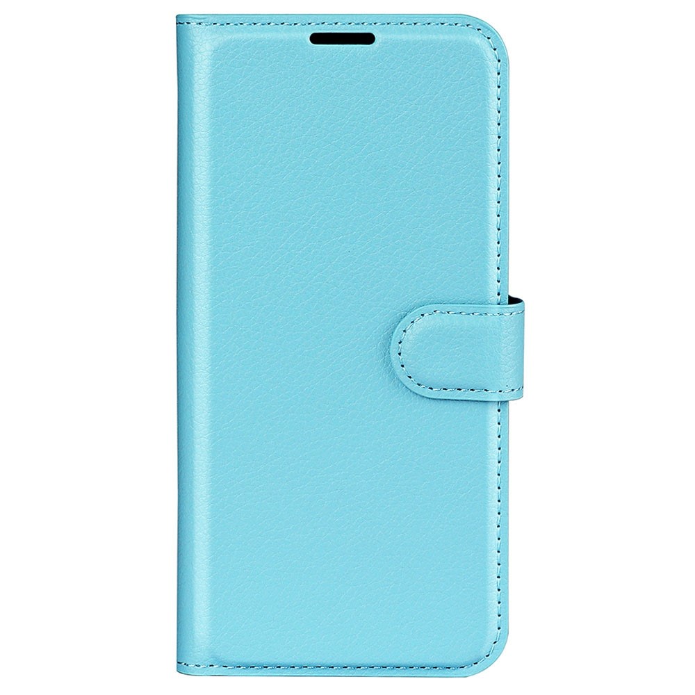  Samsung Galaxy S23 Plus Fodral Litchi Läder Ljus Blå