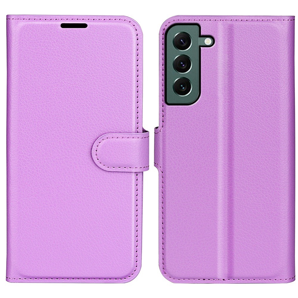  Samsung Galaxy S23 Plus Fodral Litchi Läder Lila