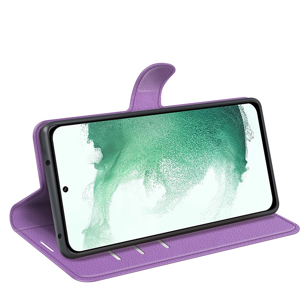  Samsung Galaxy S23 Plus Fodral Litchi Läder Lila