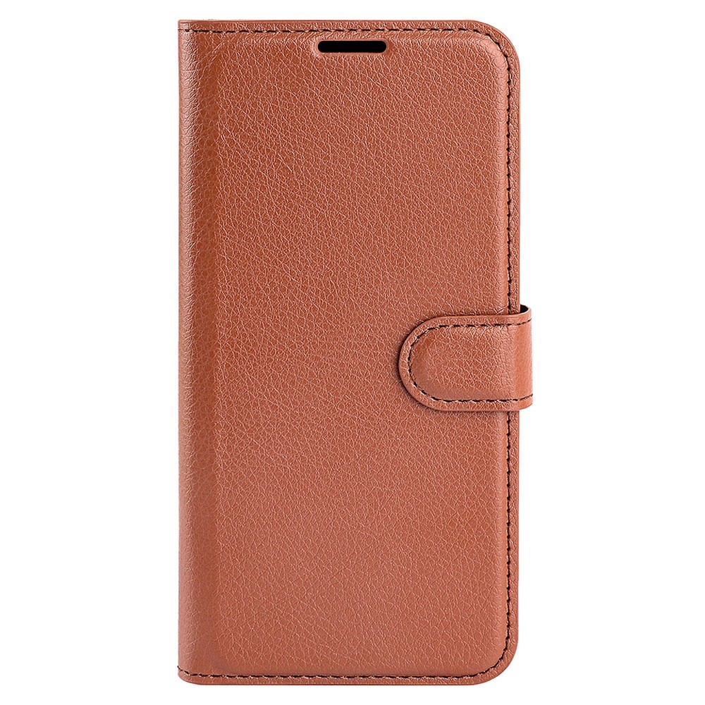  Samsung Galaxy S23 Plus Fodral Litchi Läder Brun