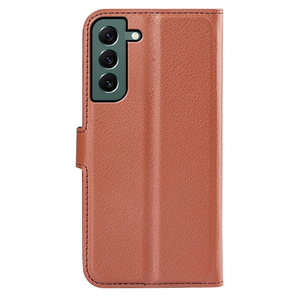  Samsung Galaxy S23 Plus Fodral Litchi Läder Brun