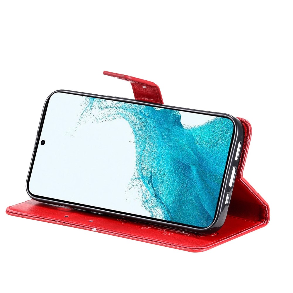 Samsung Galaxy S23 Plus Fodral Tryckta Fjärilar Röd