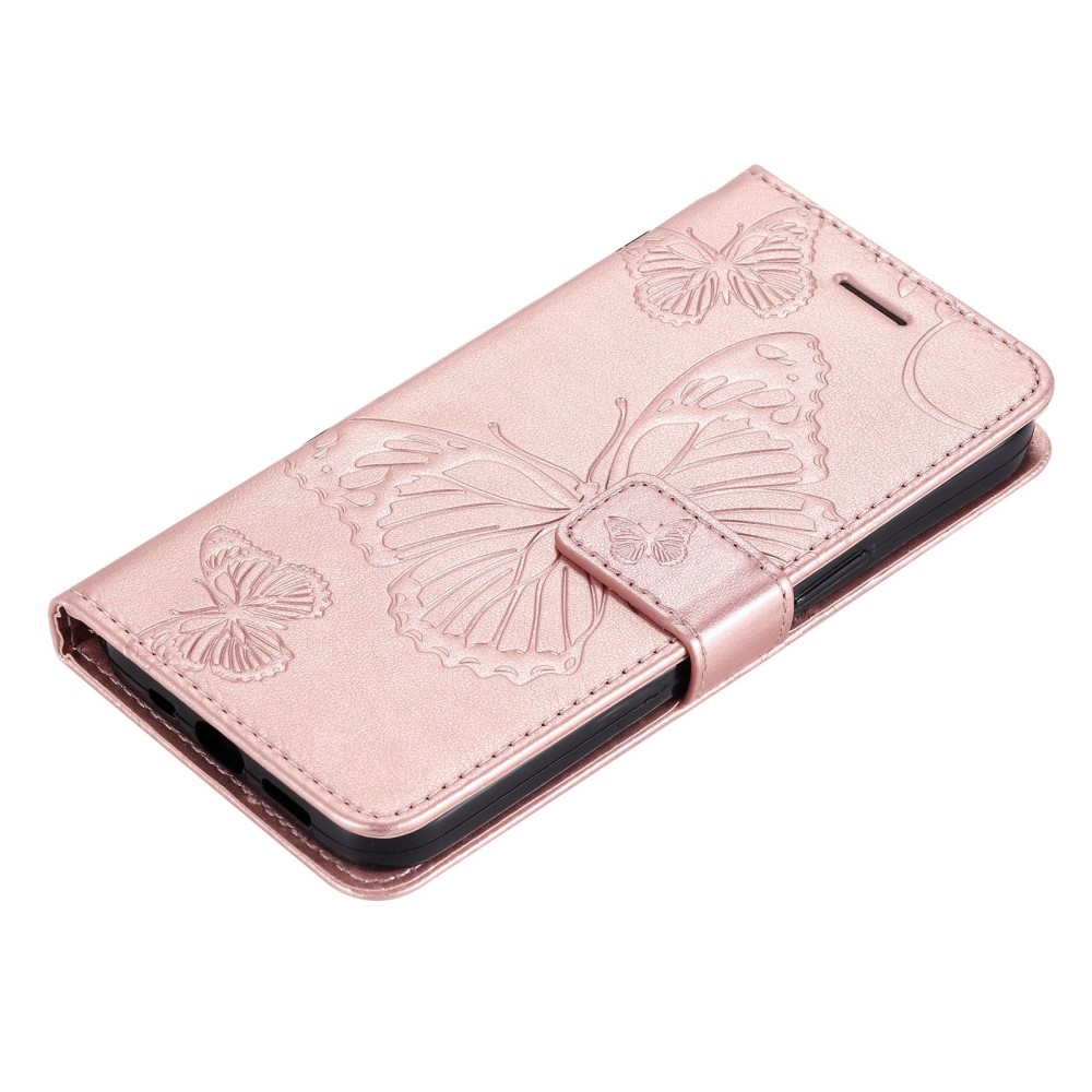  Samsung Galaxy S23 Plus Fodral Tryckta Fjärilar Roséguld