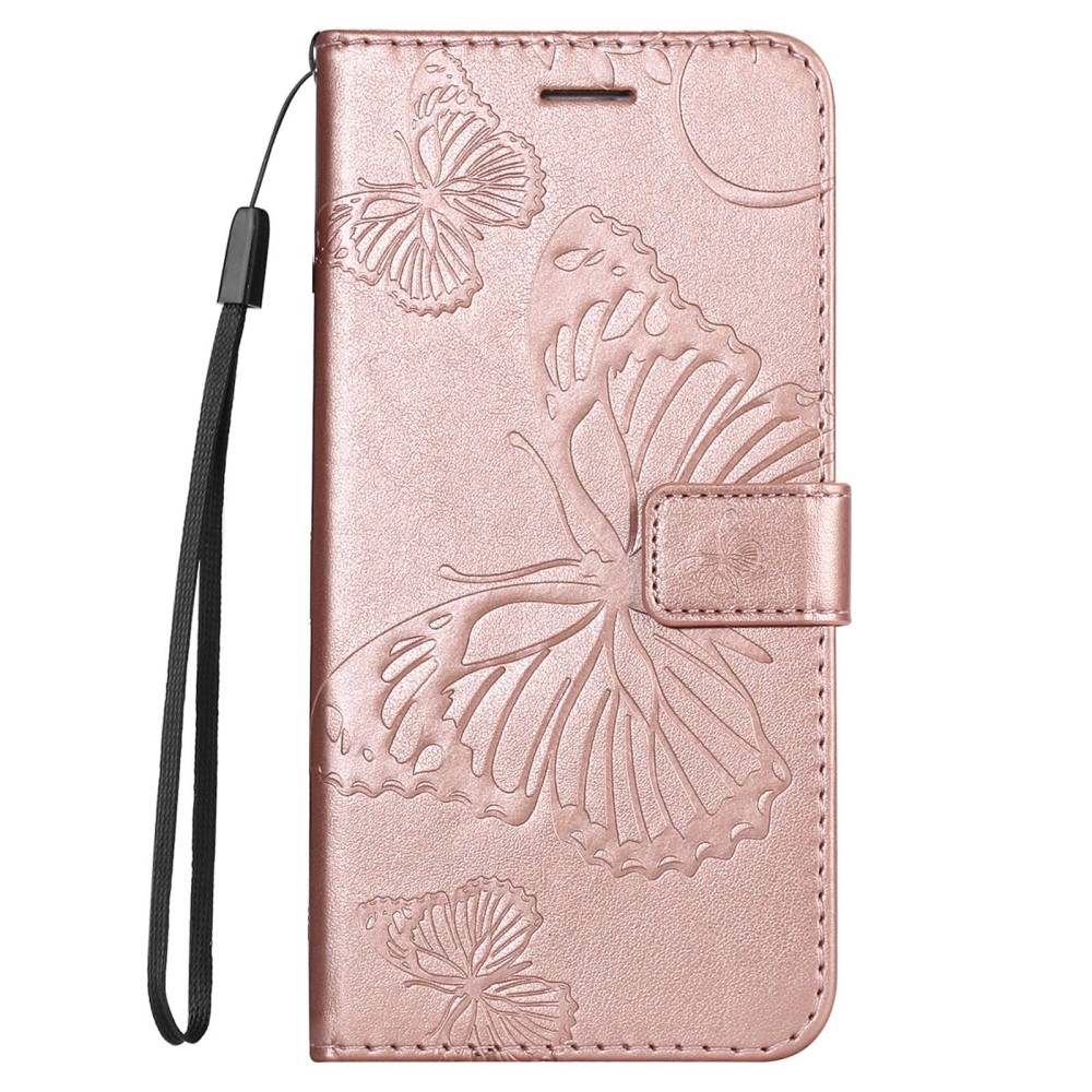  Samsung Galaxy S23 Plus Fodral Tryckta Fjärilar Roséguld