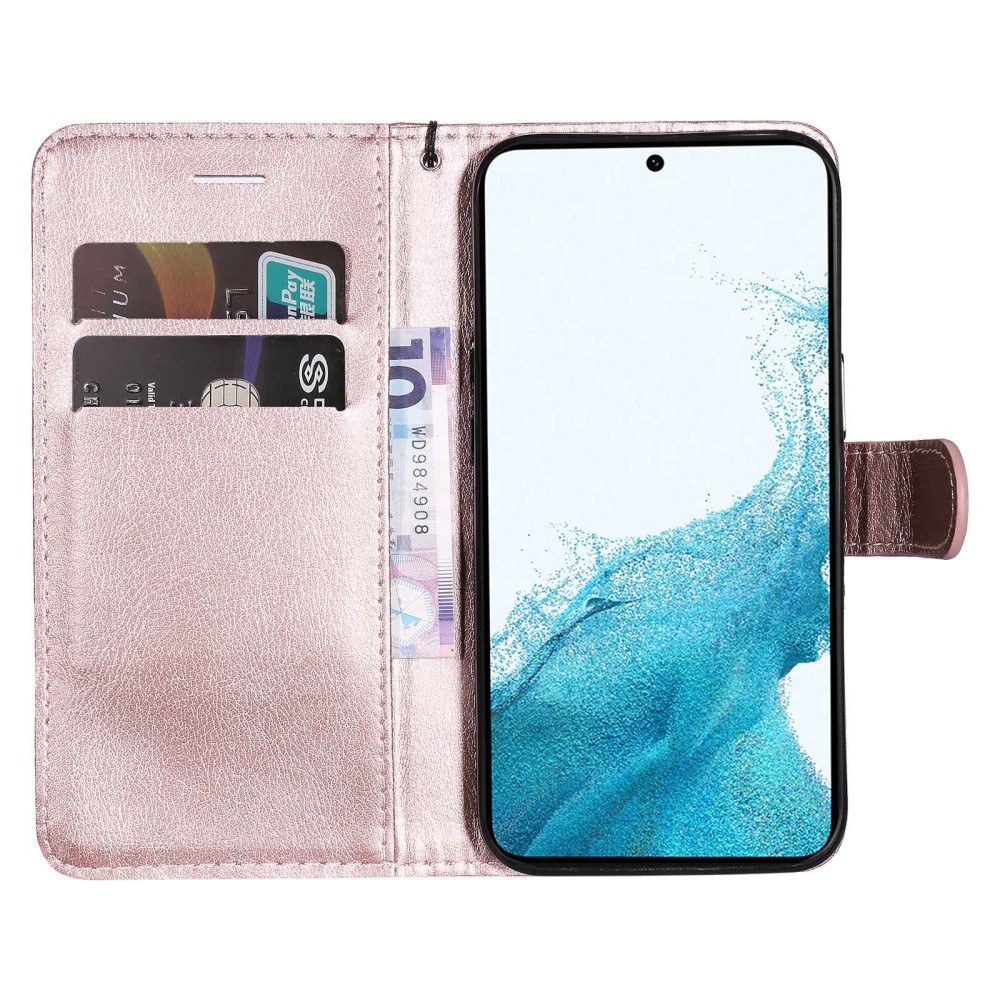  Samsung Galaxy S23 Plus Fodral Läder Roséguld