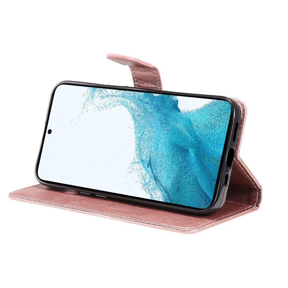  Samsung Galaxy S23 Plus Fodral Läder Roséguld