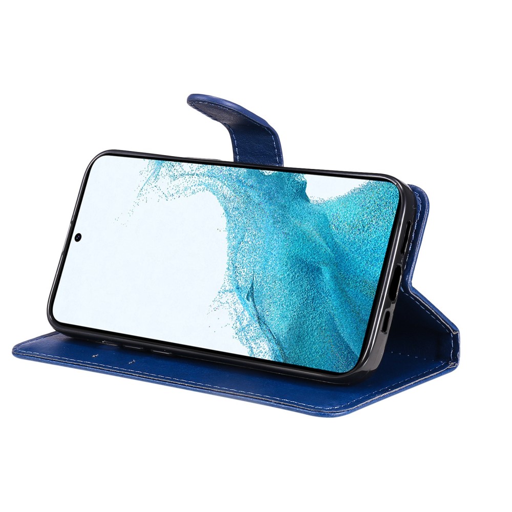  Samsung Galaxy S23 Plus Fodral Läder Blå