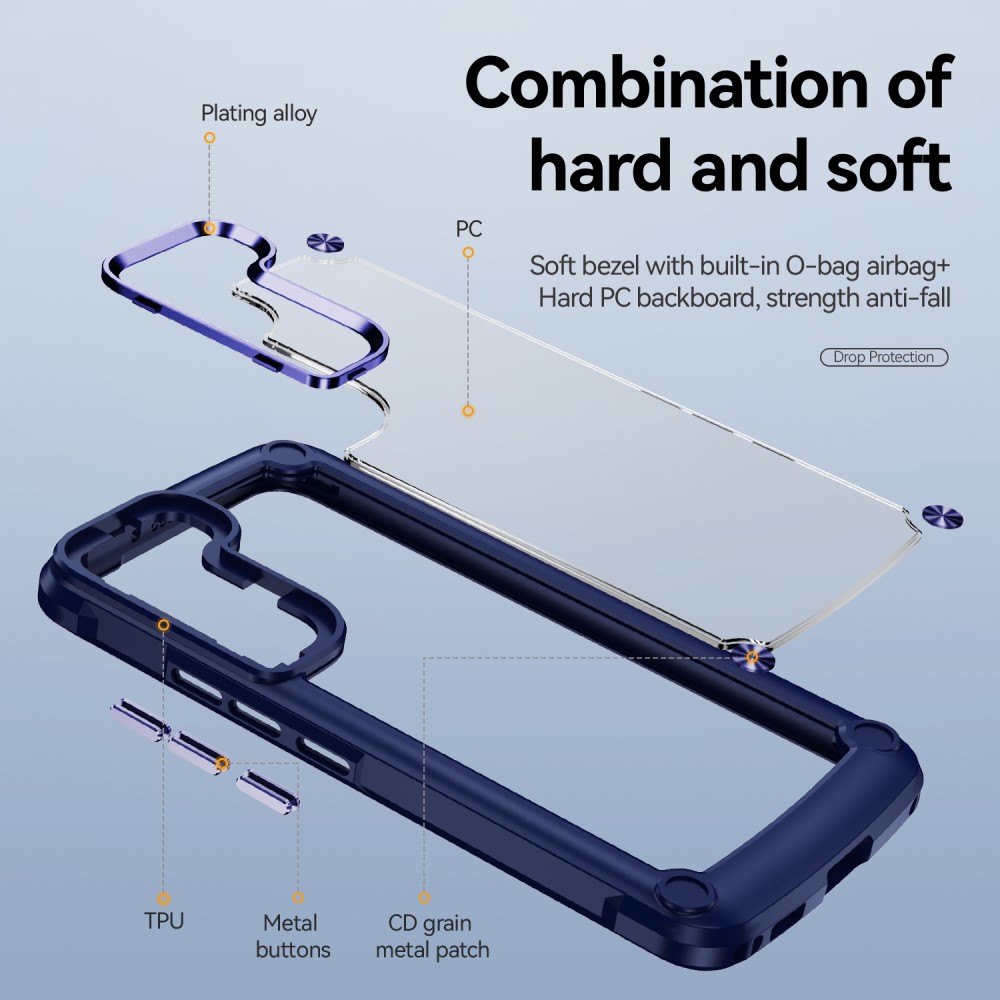  Samsung Galaxy S23 Plus Skal Shockproof Hybrid Blå