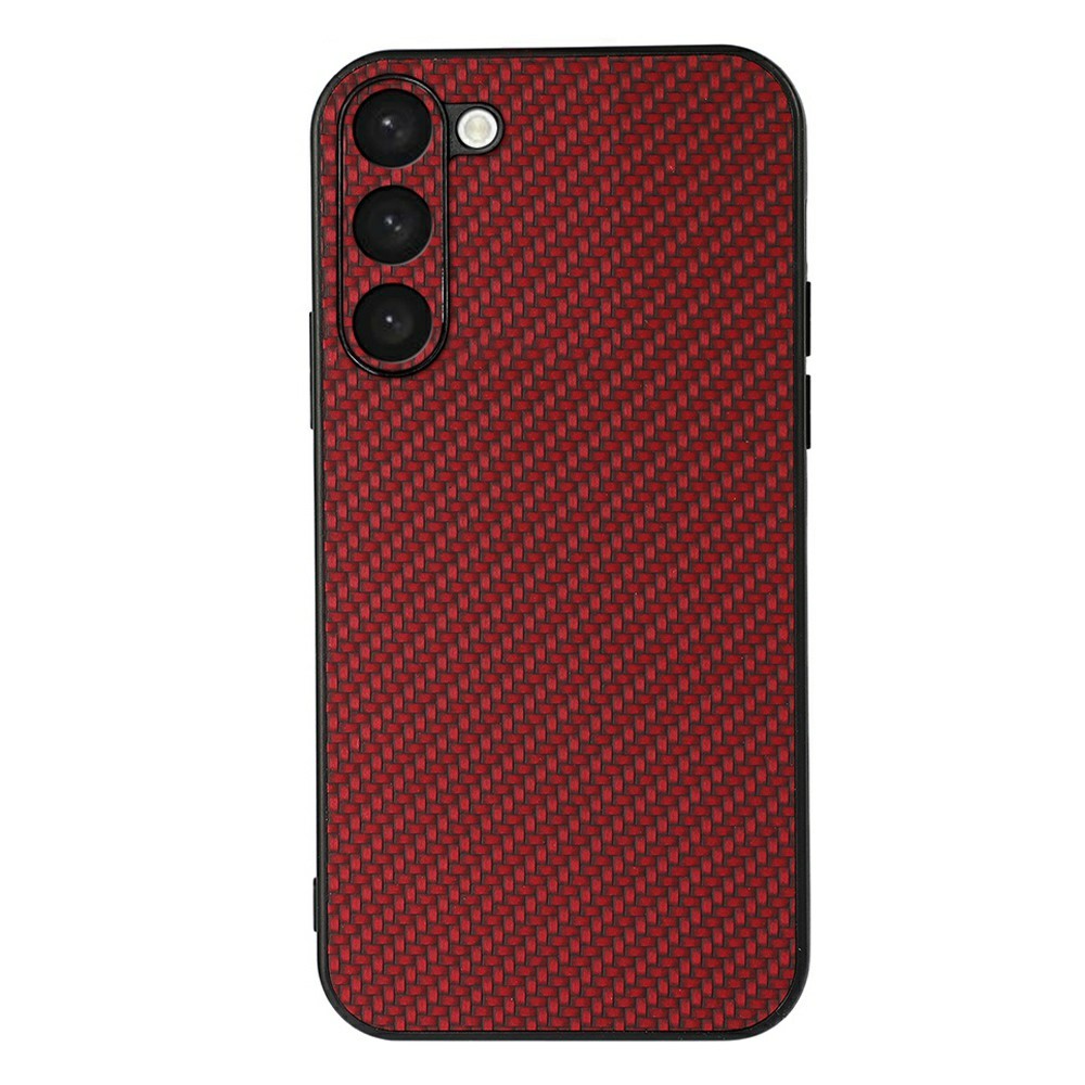  Samsung Galaxy S23 Plus Skal Kolfiber Textur Röd