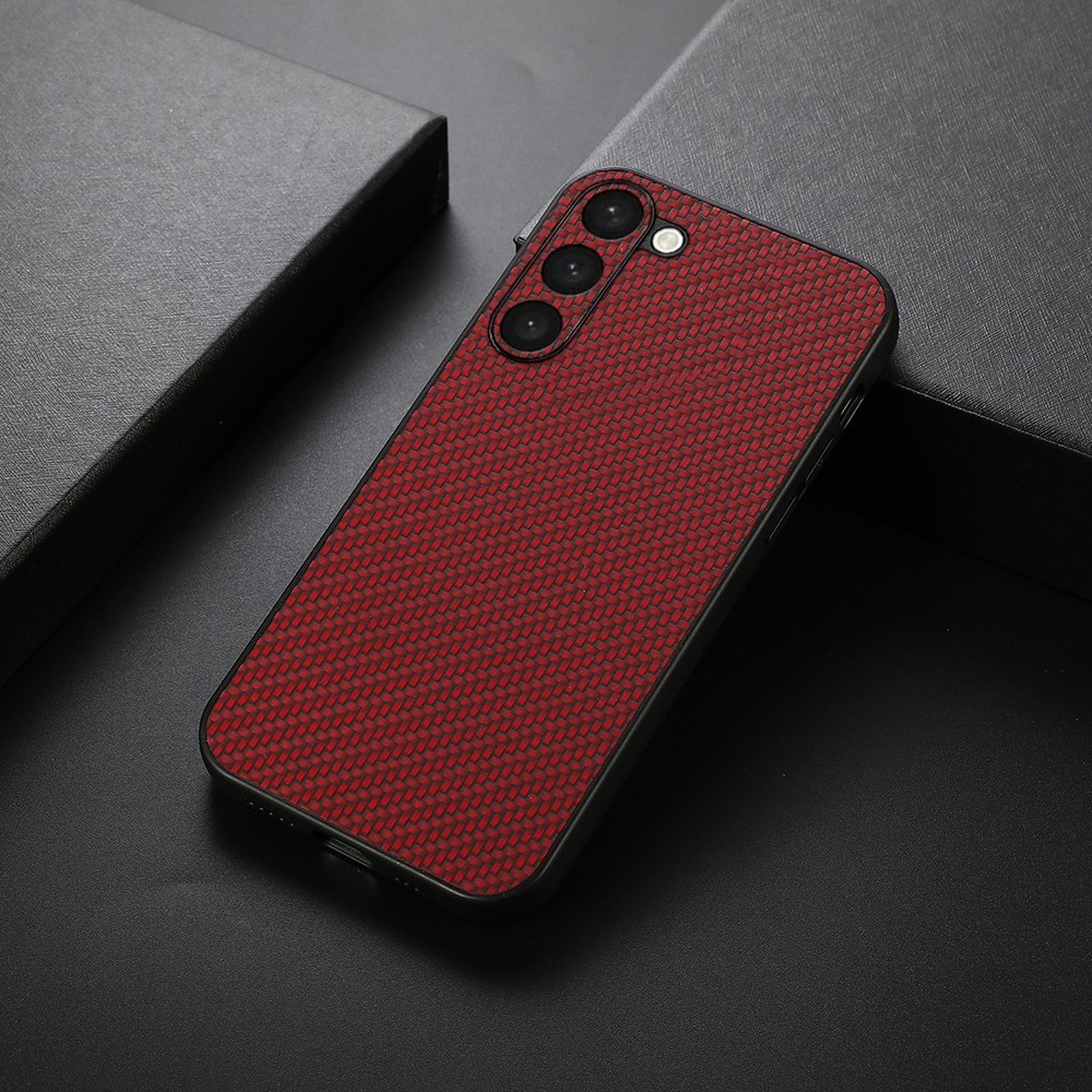  Samsung Galaxy S23 Plus Skal Kolfiber Textur Röd