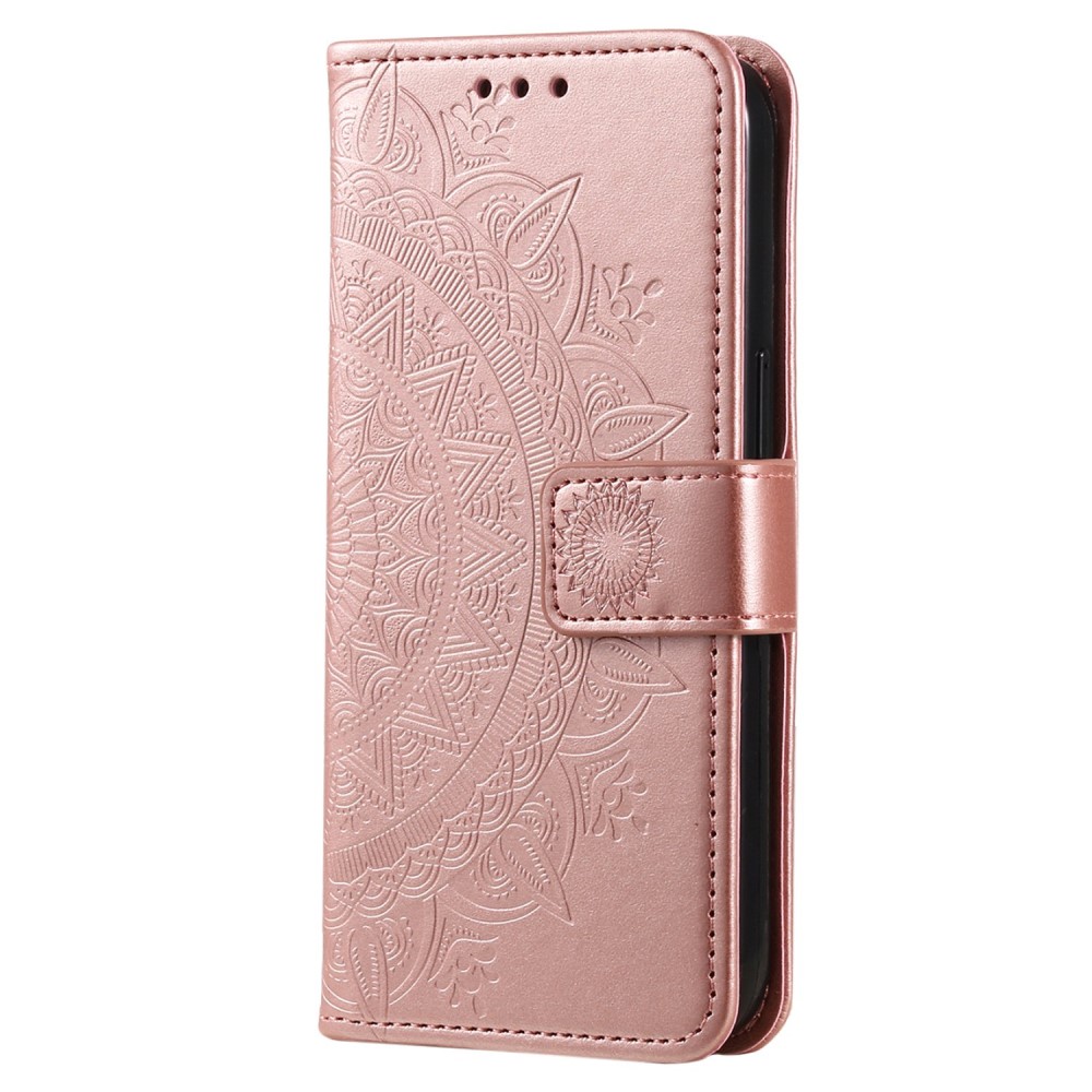  Samsung Galaxy S23 Plus Fodral Mandala Läder Roséguld