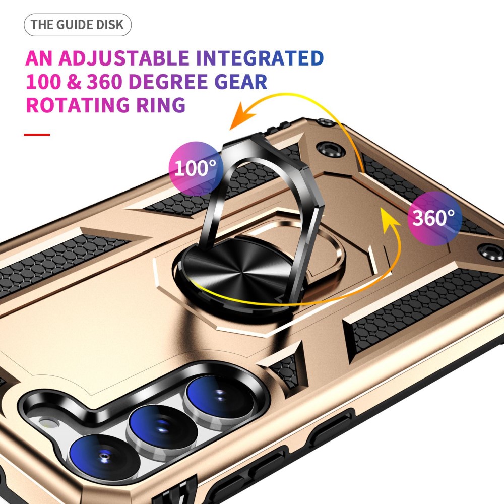  Samsung Galaxy S23 Plus Skal Ring Shockproof Hybrid Guld