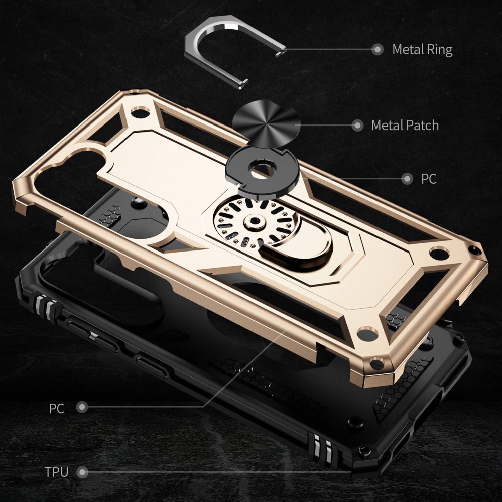  Samsung Galaxy S23 Plus Skal Ring Shockproof Hybrid Guld