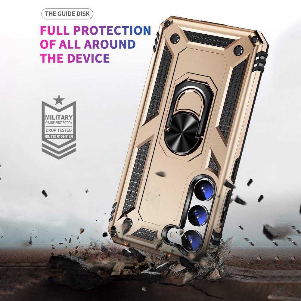  Samsung Galaxy S23 Plus Skal Ring Shockproof Hybrid Guld