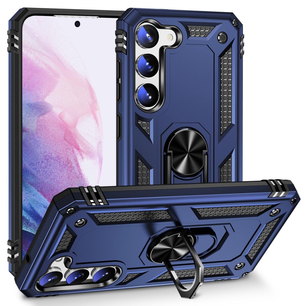  Samsung Galaxy S23 Plus Skal Ring Shockproof Hybrid Blå