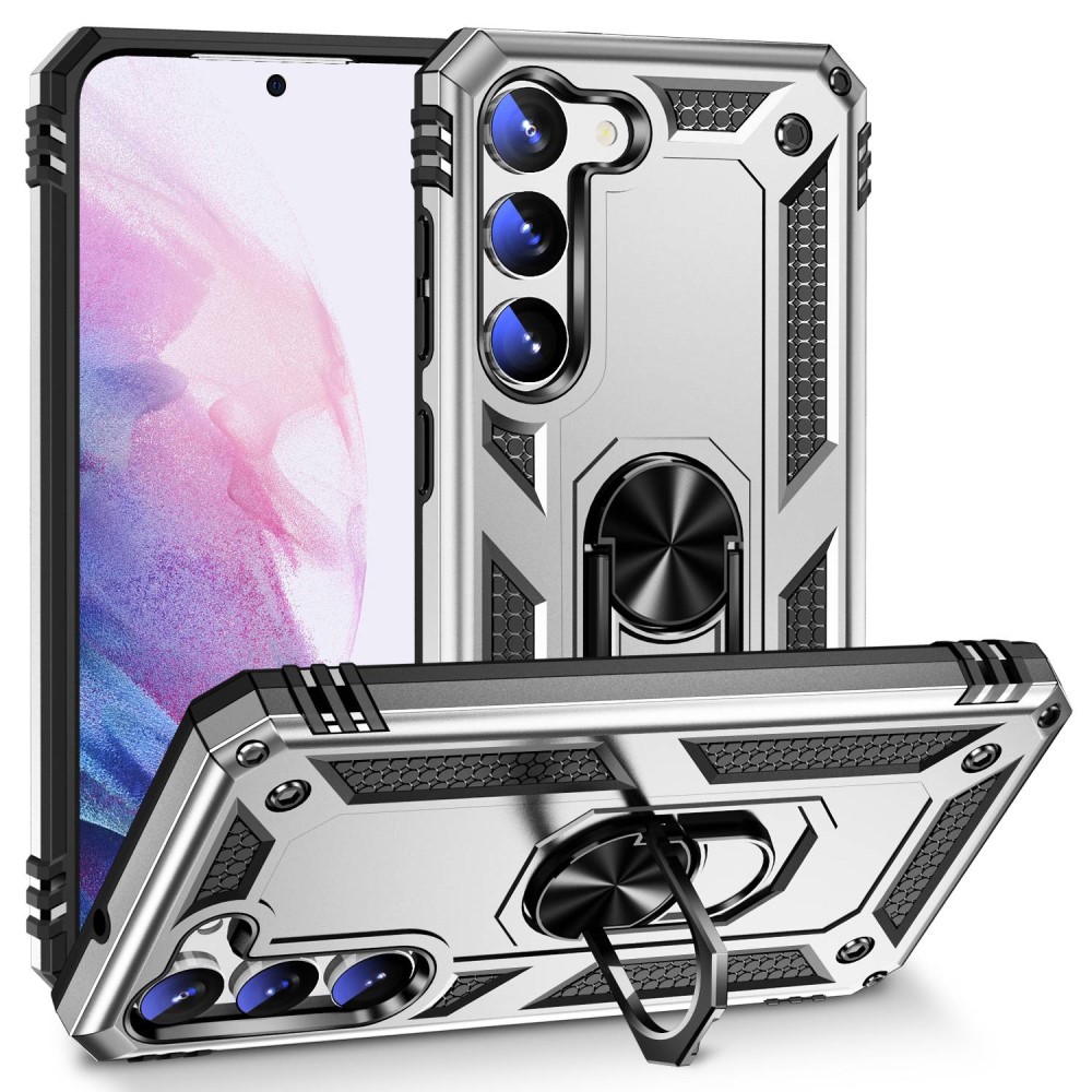  Samsung Galaxy S23 Plus Skal Ring Shockproof Hybrid Silver
