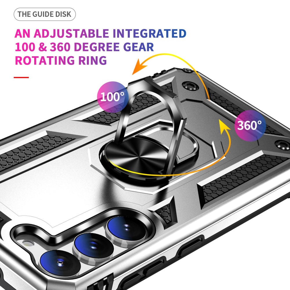  Samsung Galaxy S23 Plus Skal Ring Shockproof Hybrid Silver