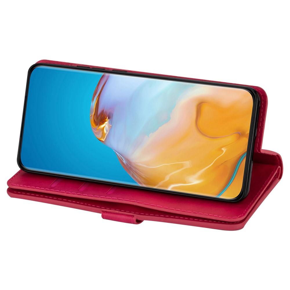  Samsung Galaxy S23 Plus Fodral Multifunktionell Med Frontficka Röd
