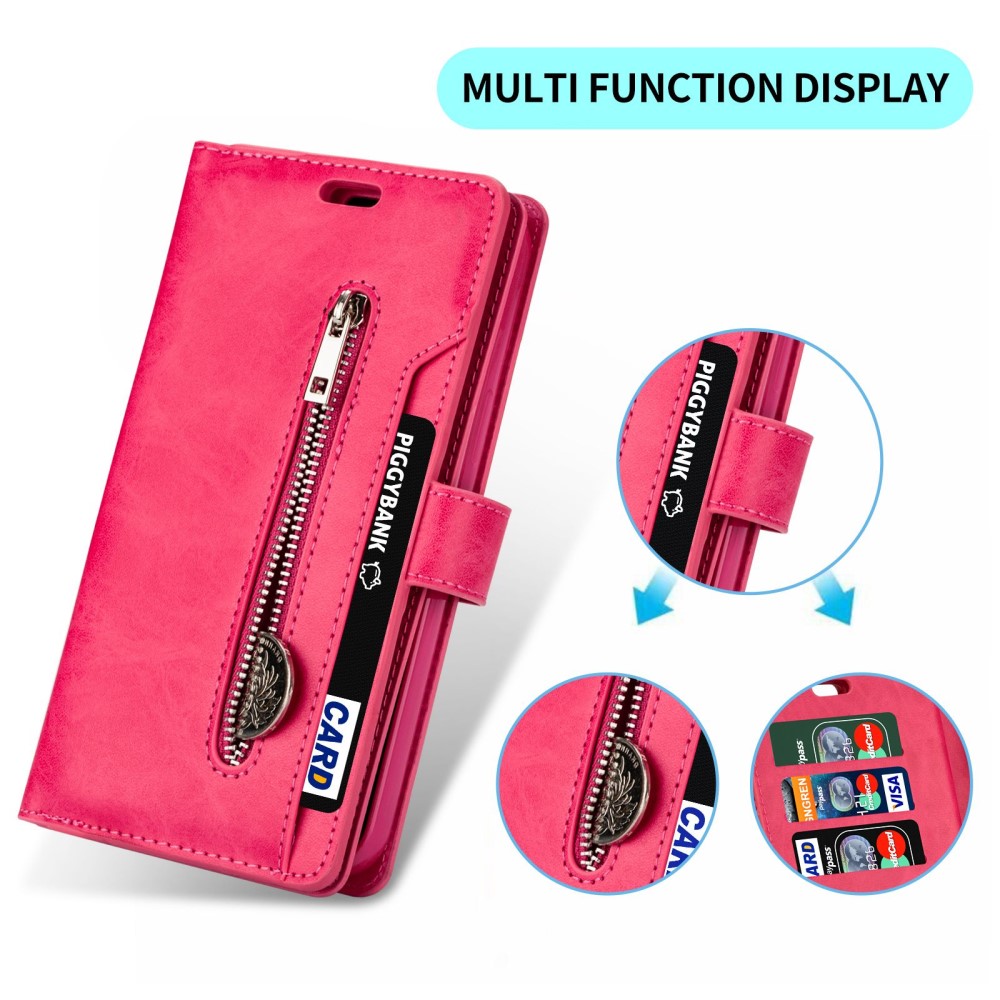  Samsung Galaxy S23 Plus Fodral Multifunktionell Med Frontficka Röd