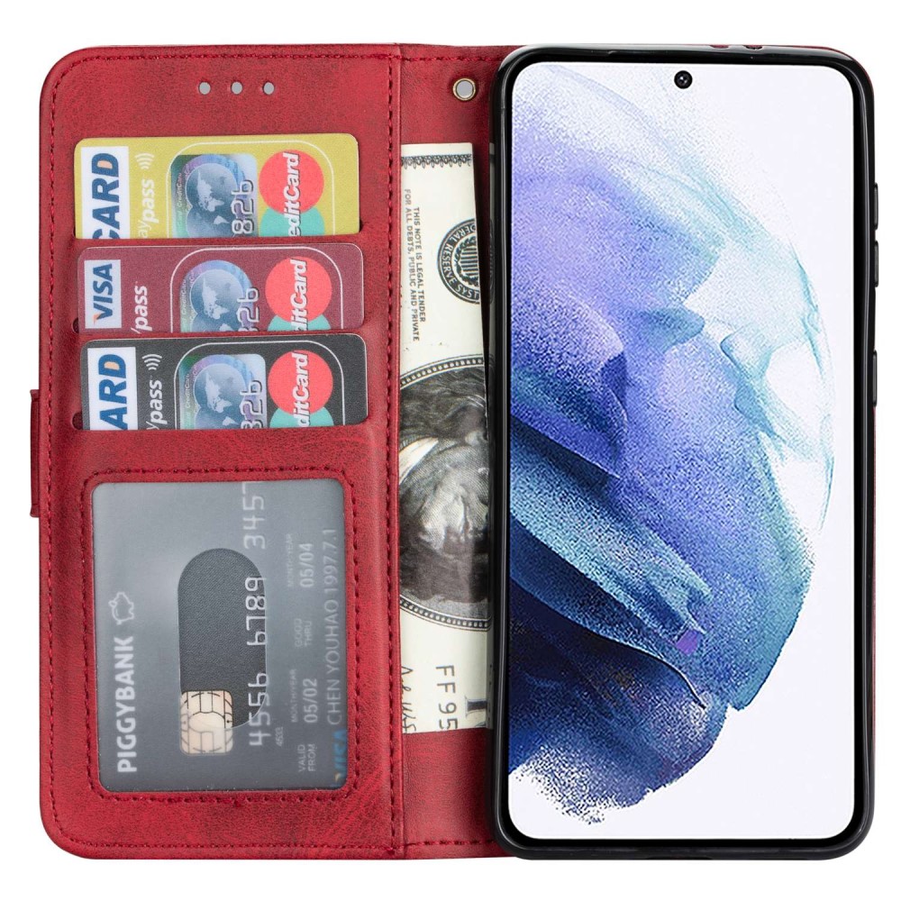  Samsung Galaxy S23 Plus Fodral Multifunktionell Röd