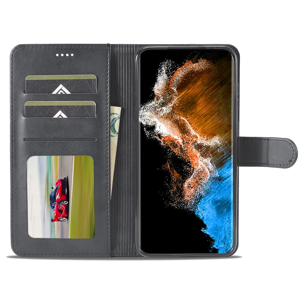 LC.IMEEKE LC.IMEEKE Samsung Galaxy S23 Plus Fodral Läder Svart