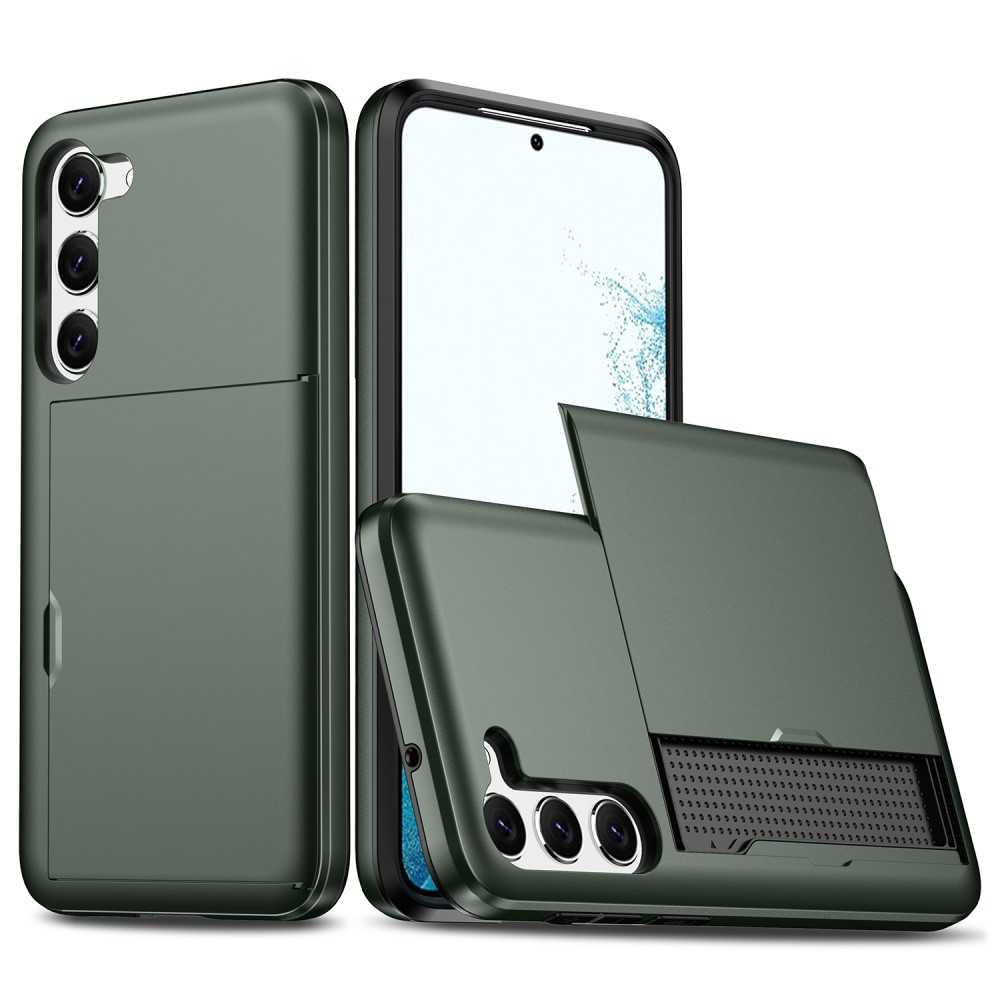  Samsung Galaxy S23 Plus Skal Med Kortfack Mörk Grön
