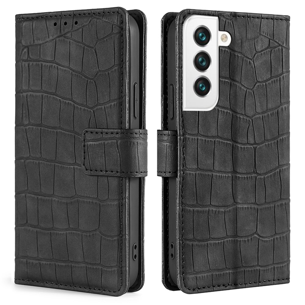  Samsung Galaxy S23 Plus Fodral Krokodil Textur Svart