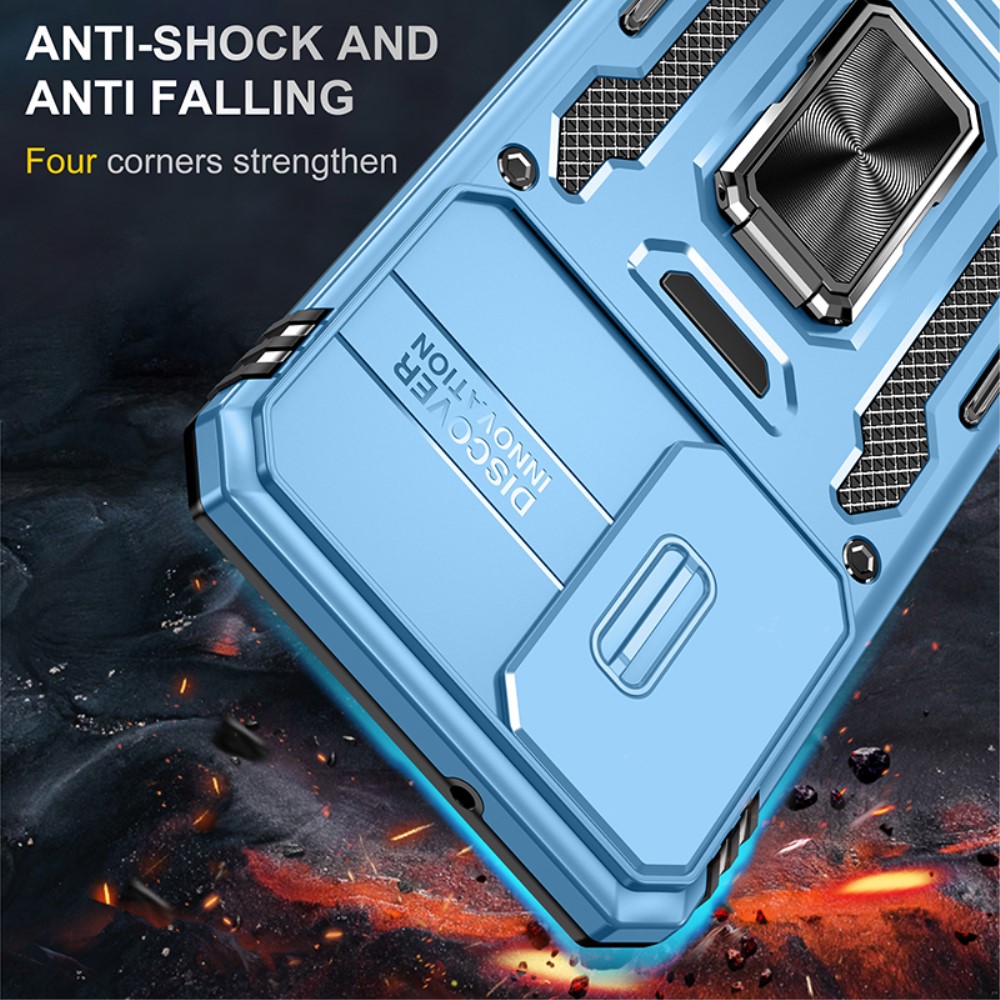  Samsung Galaxy S23 Plus Skal Ring CamShield Ljus Blå