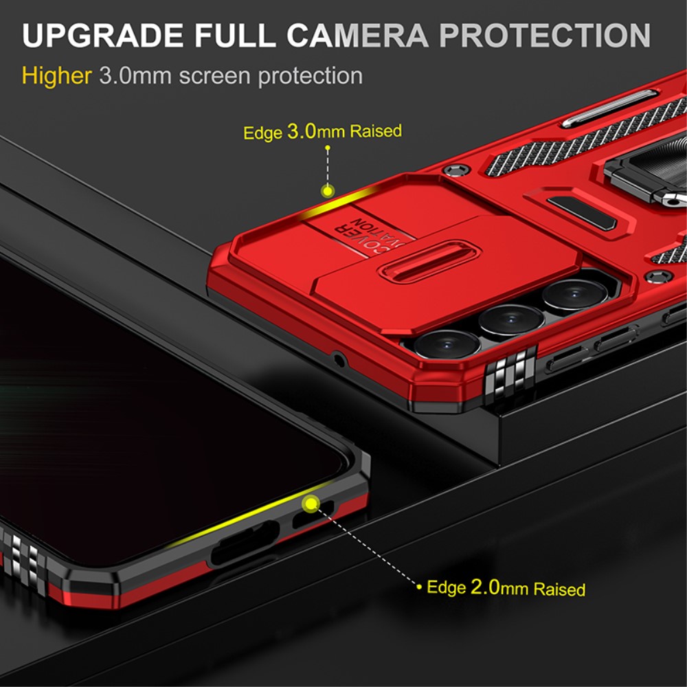  Samsung Galaxy S23 Plus Skal Ring CamShield Röd