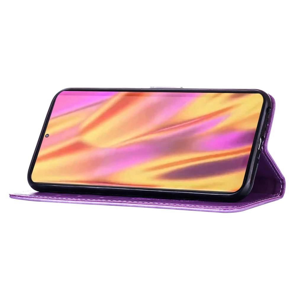 Samsung Galaxy S23 Ultra Fodral Fjäril Tryck Lila