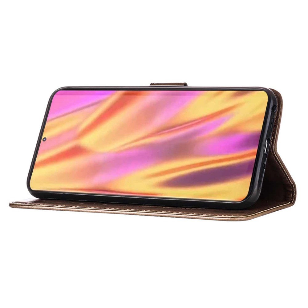  Samsung Galaxy S23 Ultra Fodral Fjäril Tryck Grå