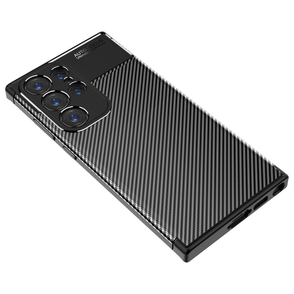  Samsung Galaxy S23 Ultra Skal Kolfiber Textur Svart