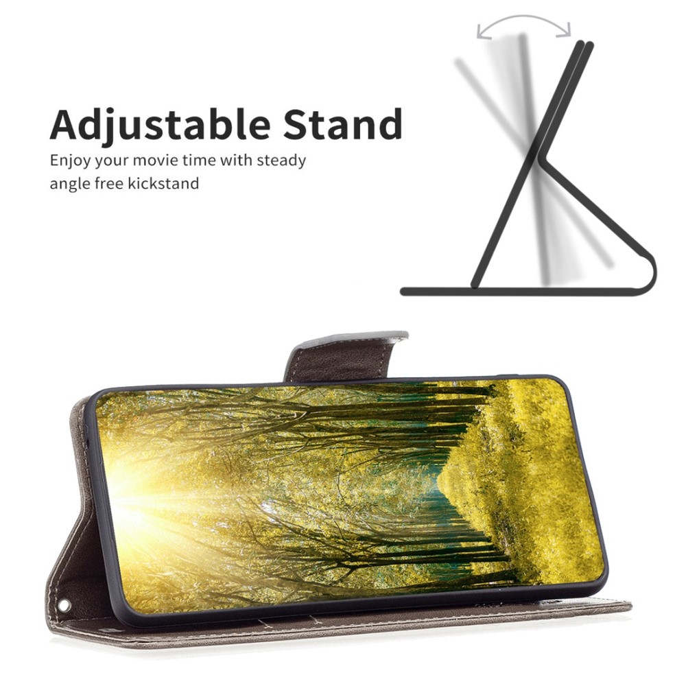  Samsung Galaxy S23 Ultra Fodral Tryckta Fjärilar Grå