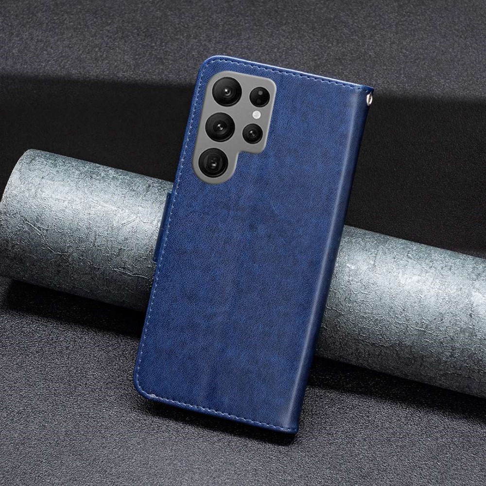  Samsung Galaxy S23 Ultra Fodral Tryckta Fjärilar Blå