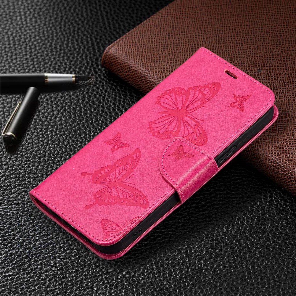  Samsung Galaxy S23 Ultra Fodral Tryckta Fjärilar Rosa